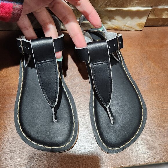 Salt Water T-thong Sandal Black Size 10 - Picture 1 of 5
